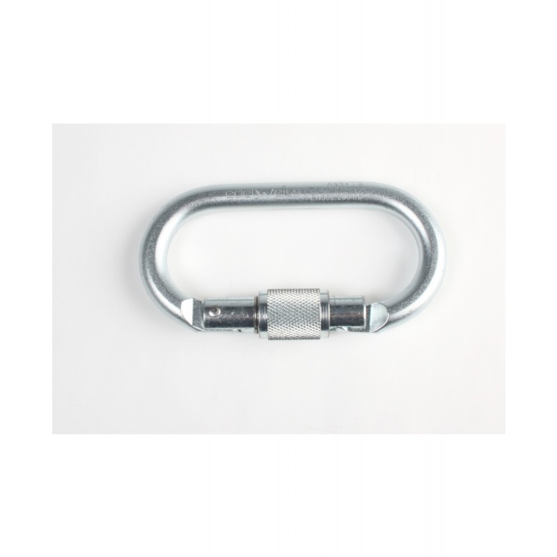 Steel oval carabiner with screw gate EOL