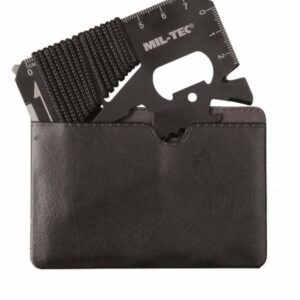 BLACK SURVIVAL TOOL CARD PARACORD WITH CASE