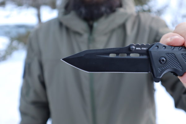 Outdoor Kniv med Glasbrud - Sort - Mil-Tec