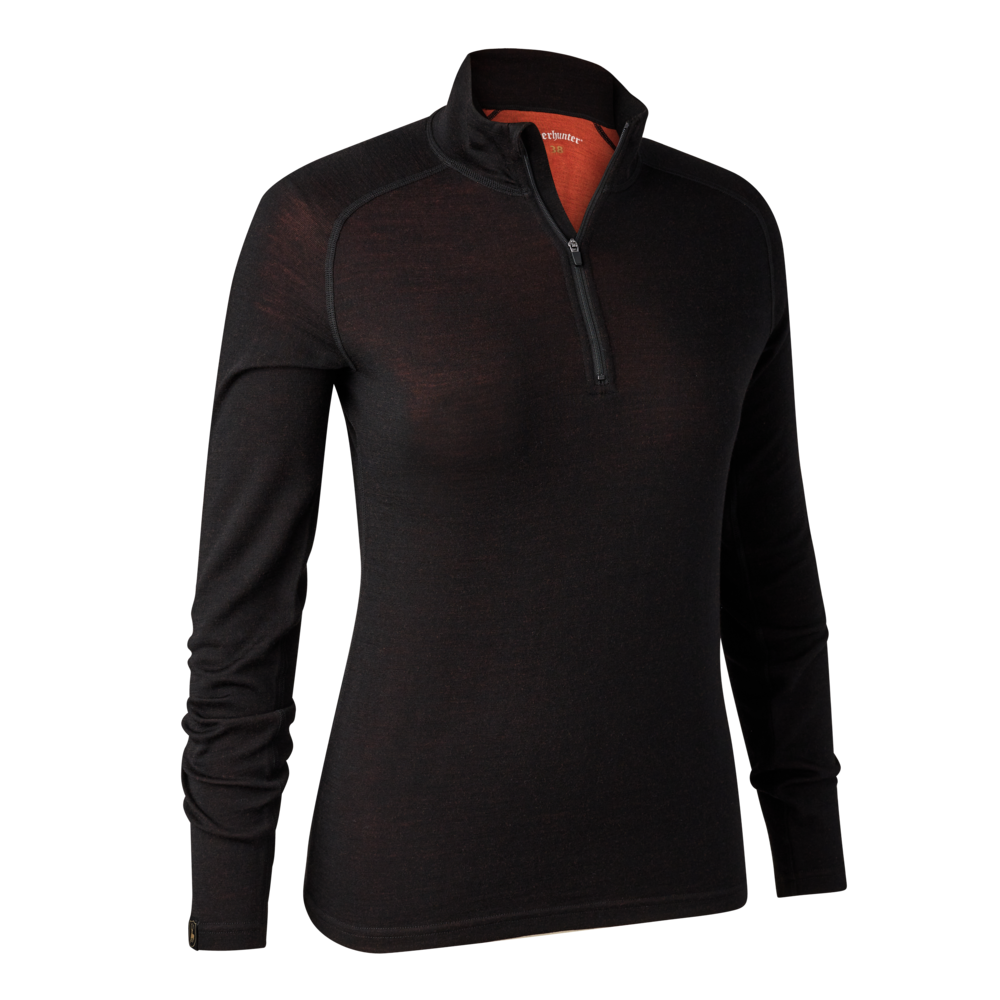 Deerhunter  Lady Quinn merinoundertrøje med halv lynlås  Baselayer dame - 36