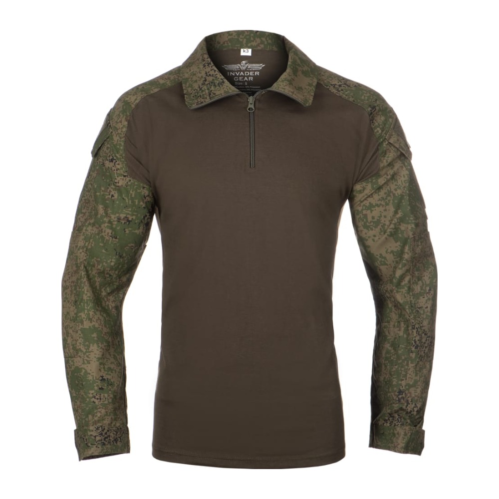 Invader Gear Combat Shirt Kampskjorte - M - Digital Flora