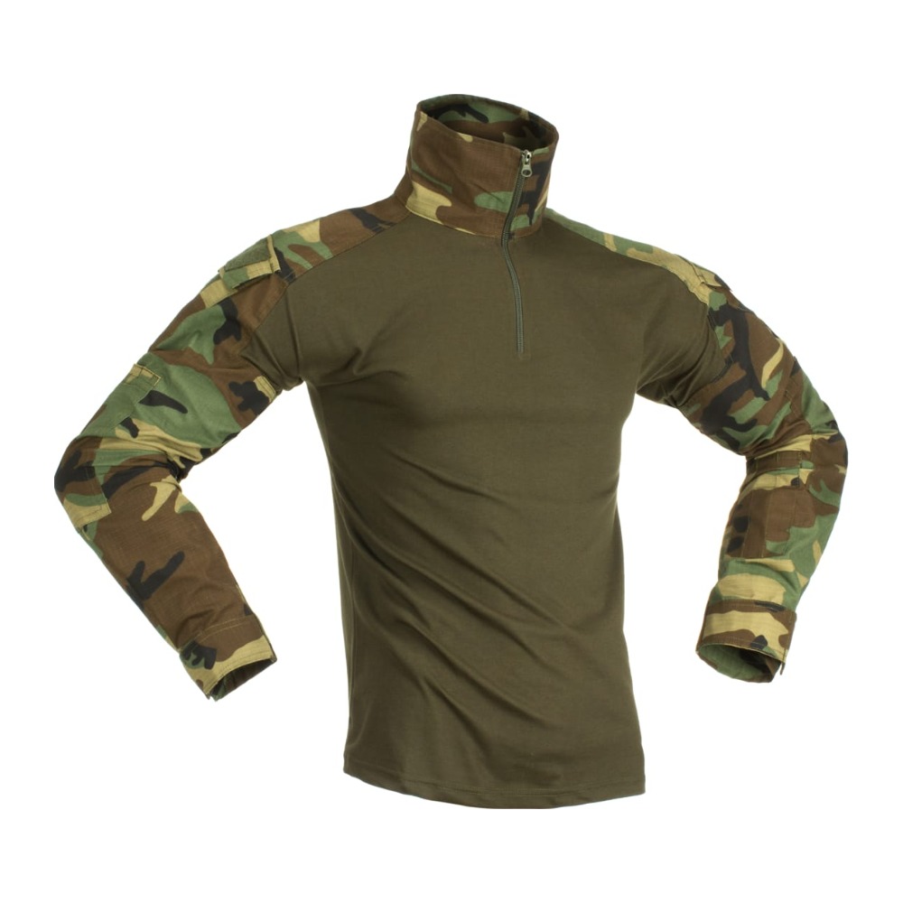 Invader Gear Combat Shirt Kampskjorte - XS - Woodland