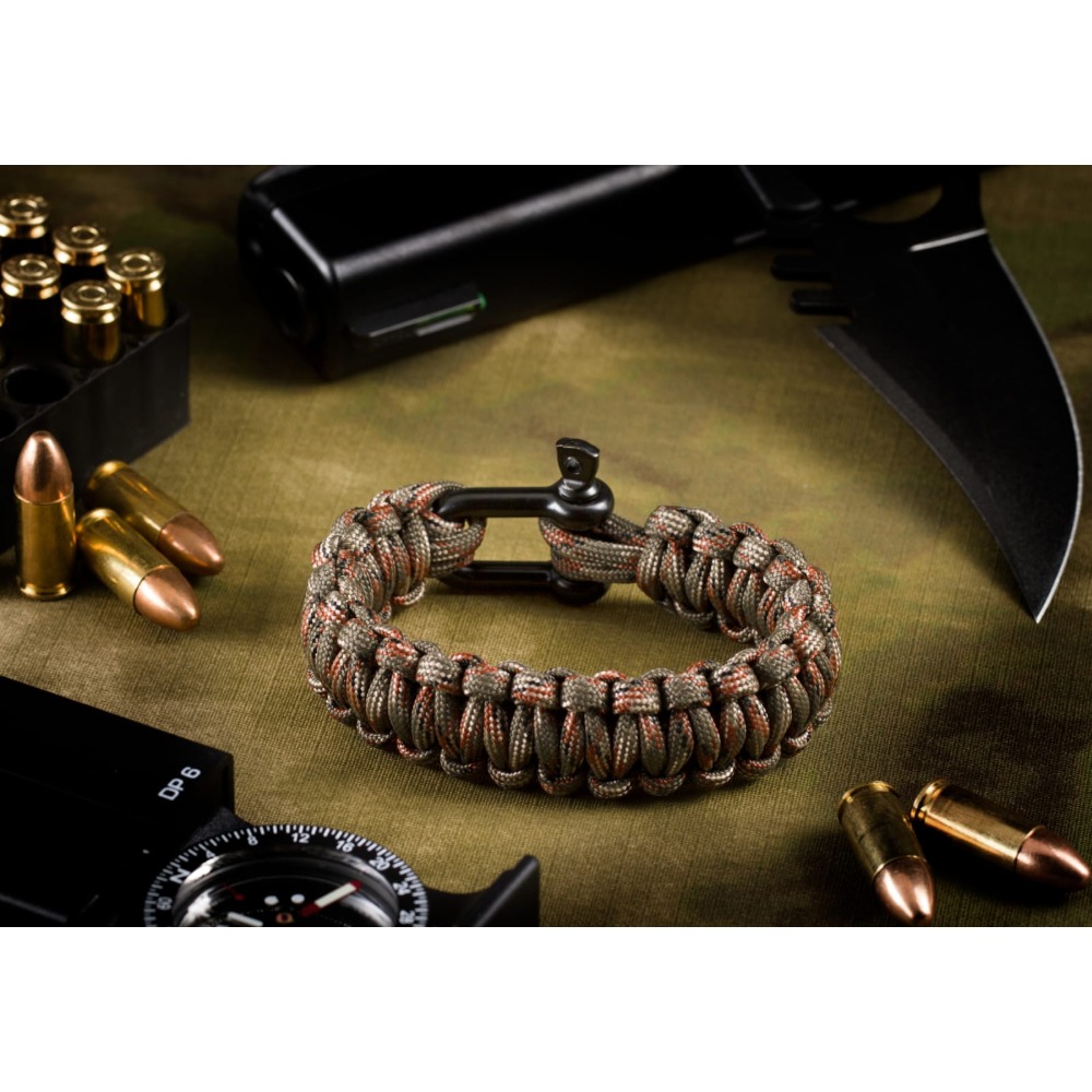 Invader Gear Shackle Bracelet Paracord armbånd med sjækkel - OD Camo