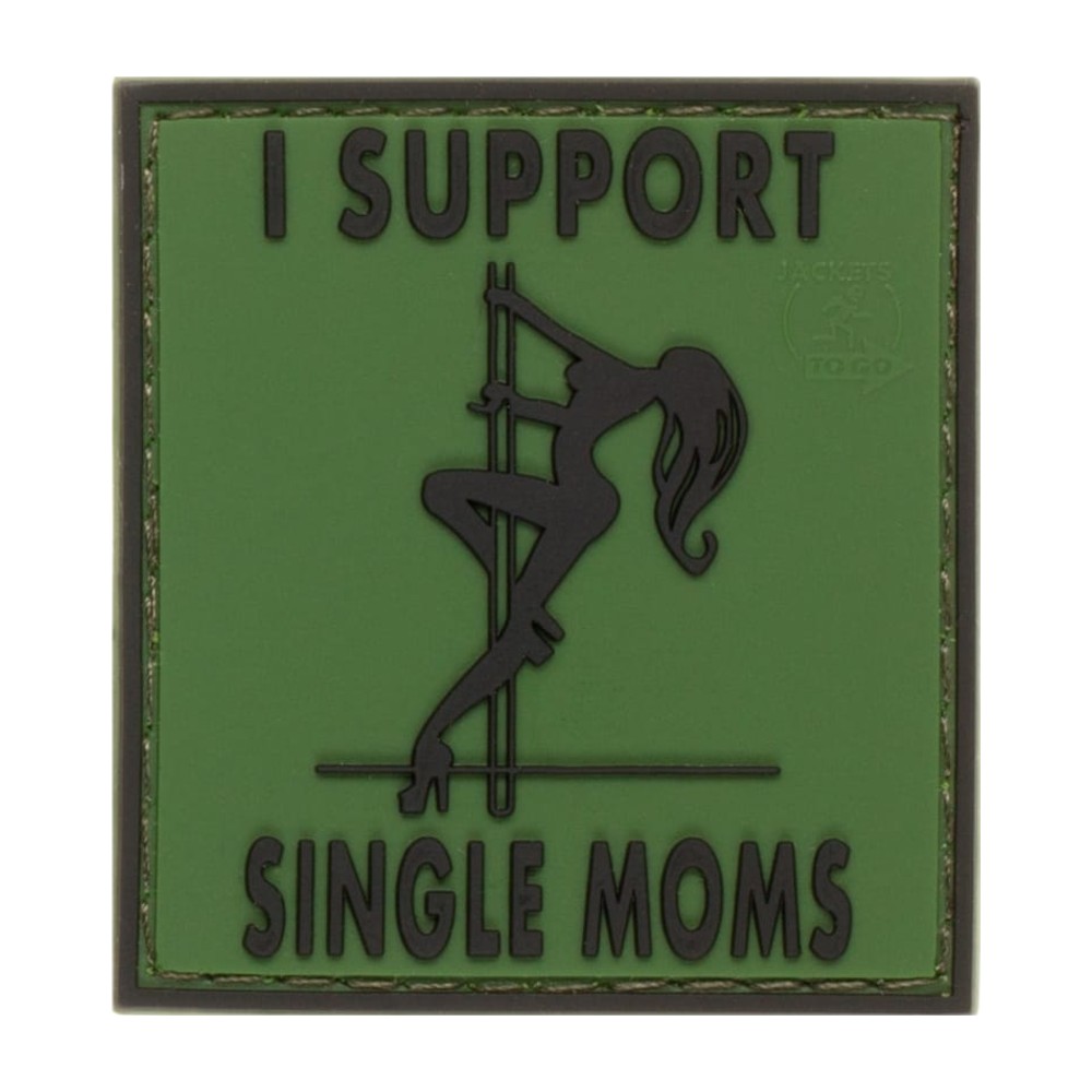 I Support Single Mums Rubber Patch - JTG - Grøn