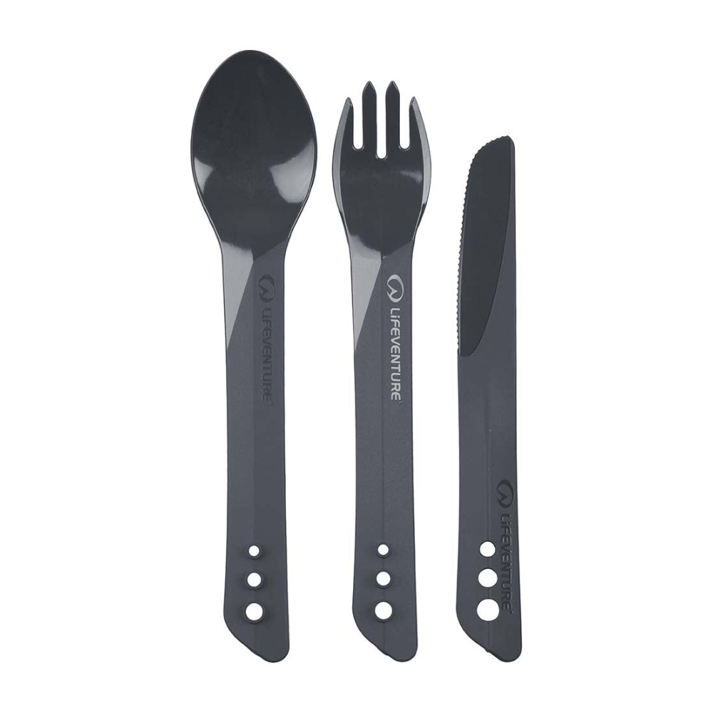 Lifeventure Ellipse Cutlery Set Bestik - Graphite