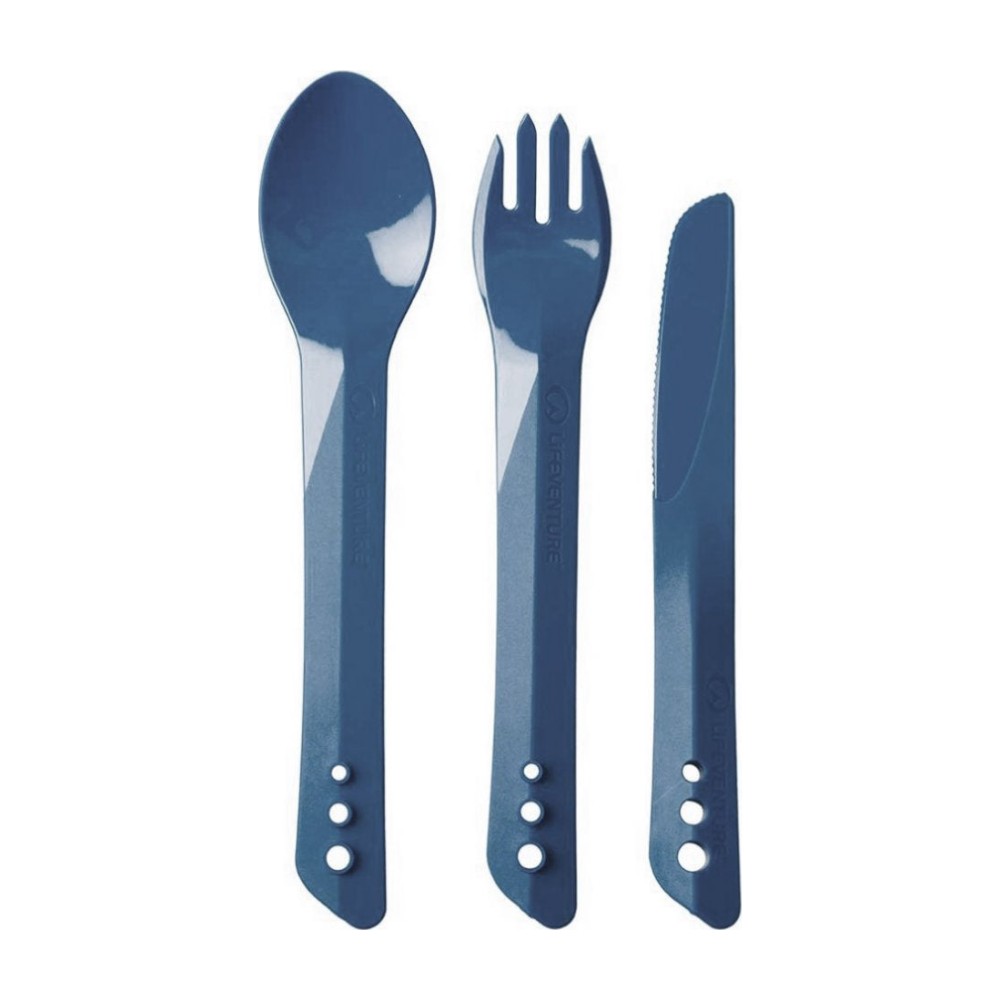 Lifeventure Ellipse Cutlery Set Bestik - Navy Blue