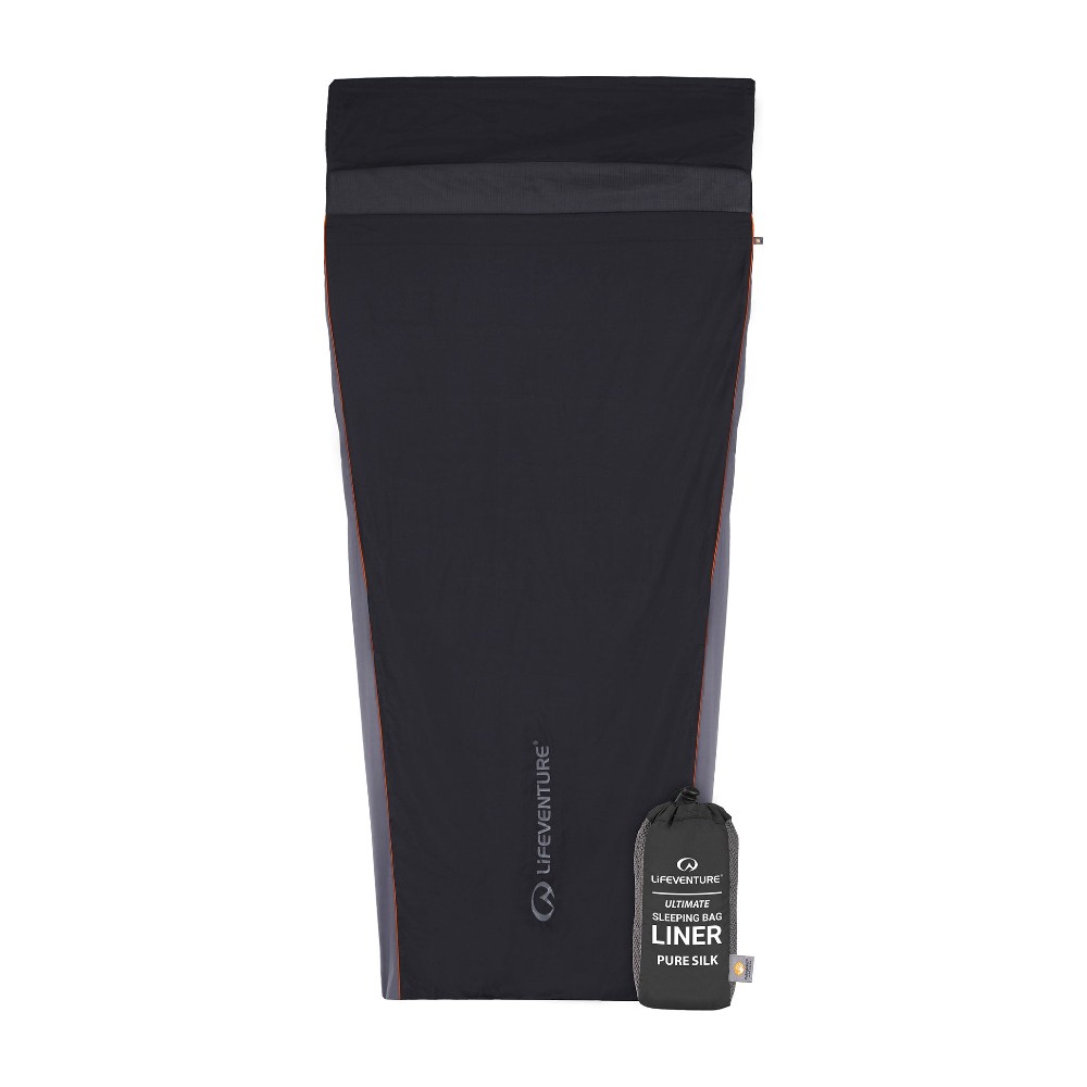 Lifeventure Silk Ultimate Sleeping Bag Liner Black Lagenpose - Mumie