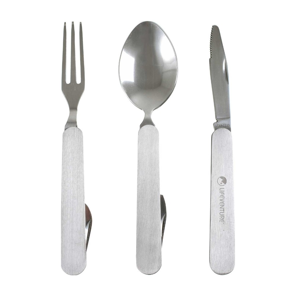 Lifeventure Stainless Steel Folding Cutlery Set Bestik