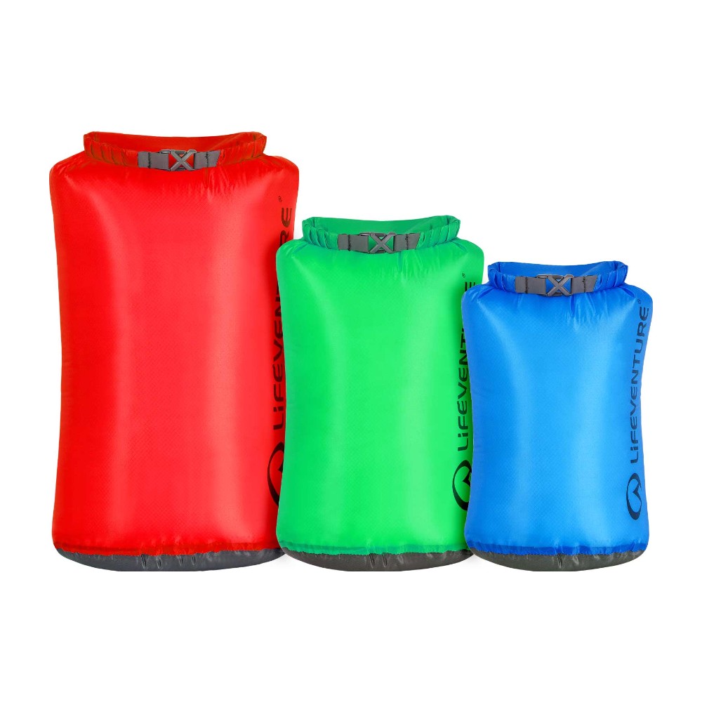 Lifeventure Ultralight Dry Bag Multipack Drybags 3-pak - 5/10/25 L - Multicolour