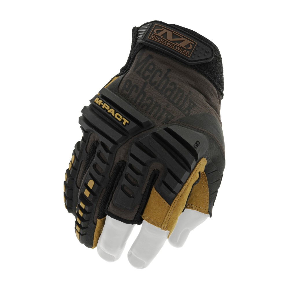 Mechanix Wear Leather M-Pact Fingerless Framer Brown Fingerløse handsker