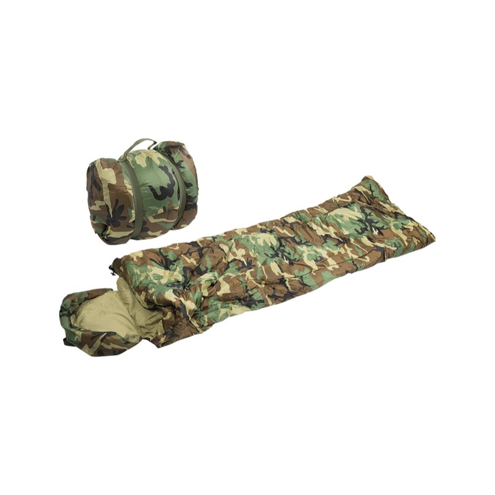 Mil-Tec Pilot Sleeping Bag Woodland Camouflage sovepose