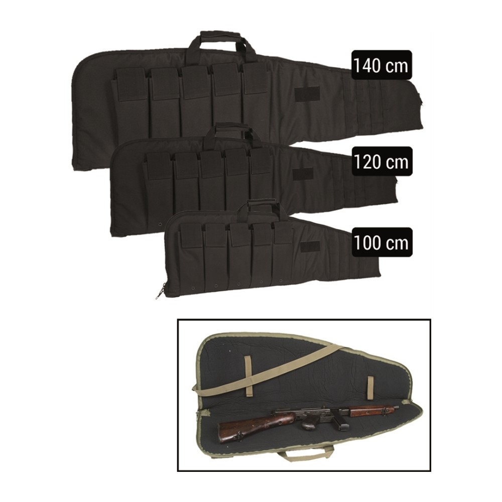 Mil-Tec Rifle Case with Strap Black Sort riffeltaske - 120 CM