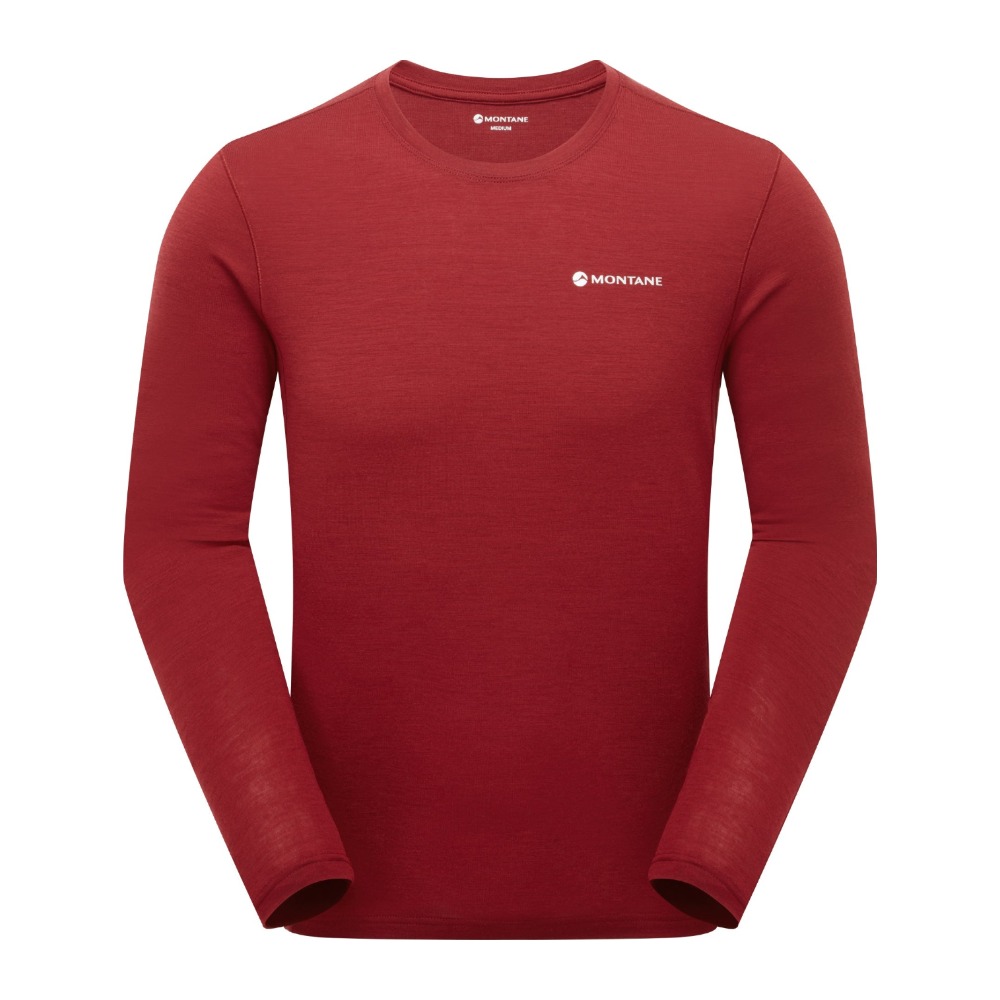 Montane Malli Long Sleeve T-Shirt Merino baselayer til herre - M - Dark Maple