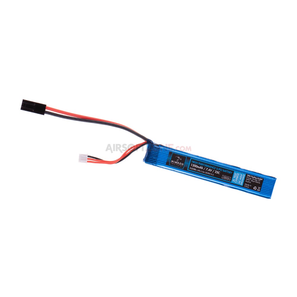 Nimrod Lipo 7.4V 1300mAh 25C Stock Tube Type LiPo-batteri