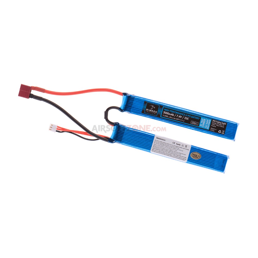 Nimrod Lipo 7.4V 2000mAh 25C Twin Type T-Plug LiPo-batteri