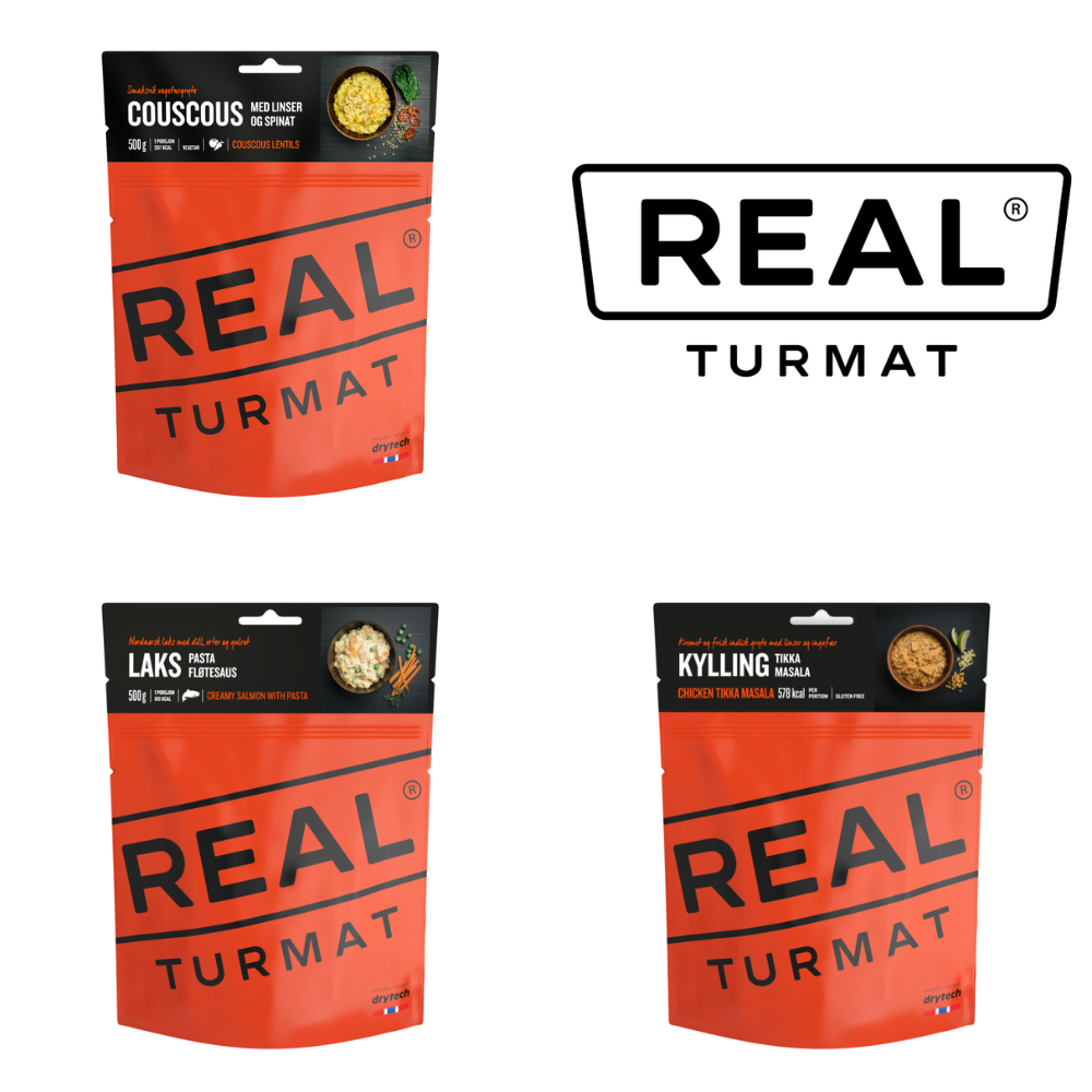 Real Turmat Frysetørret mad 9 måltider Mix Pakketilbud