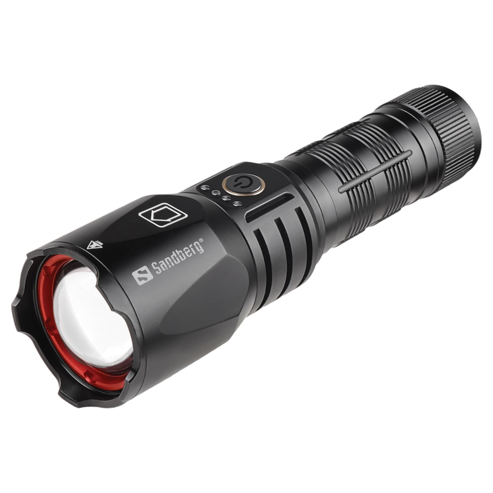 Sandberg Active Survivor Torch Powerbank 5000 - Powerbank - 5000 mAh - 18.5 Wh - 2 A - 2 output-stikforbindelser (USB, USB-C) - sort