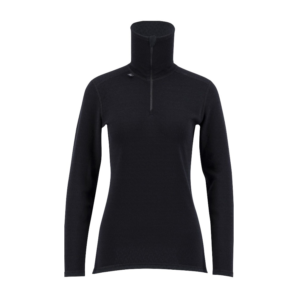 Ulvang Comfort 200 Turtle Neck Zip Uldtrøje dame - M - Black/Black
