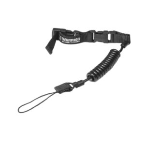 Warrior Tactical Pistol Lanyard pistolsnor i Black med spiralsnor og bælteløkke