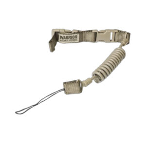 Warrior Tactical Pistol Lanyard pistolsnor i Coyote med spiralsnor og bælteløkke